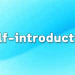 Self-introduction